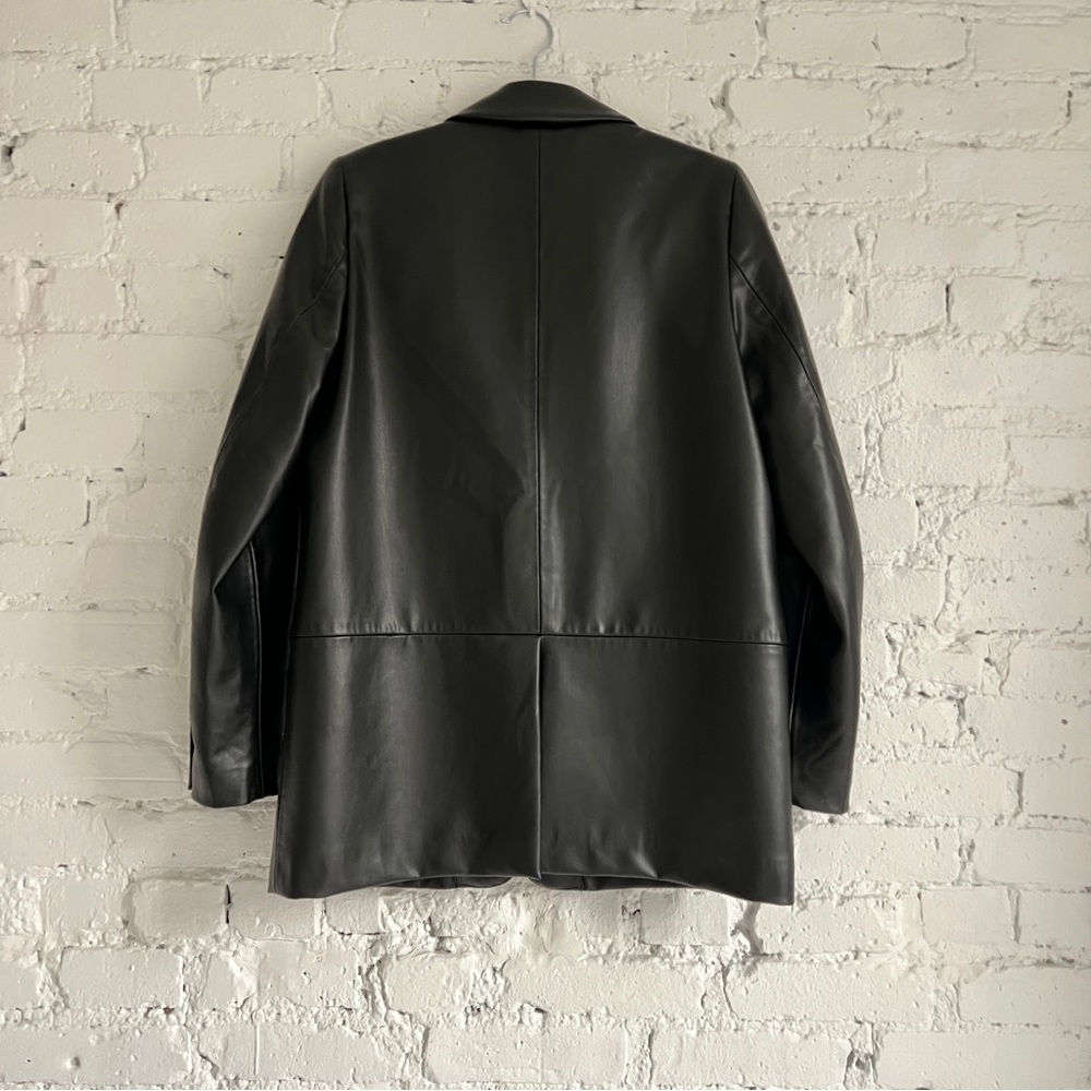 Zara Black Faux Leather Blazer - Picture 2 of 7